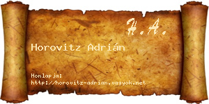 Horovitz Adrián névjegykártya