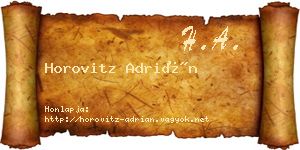 Horovitz Adrián névjegykártya